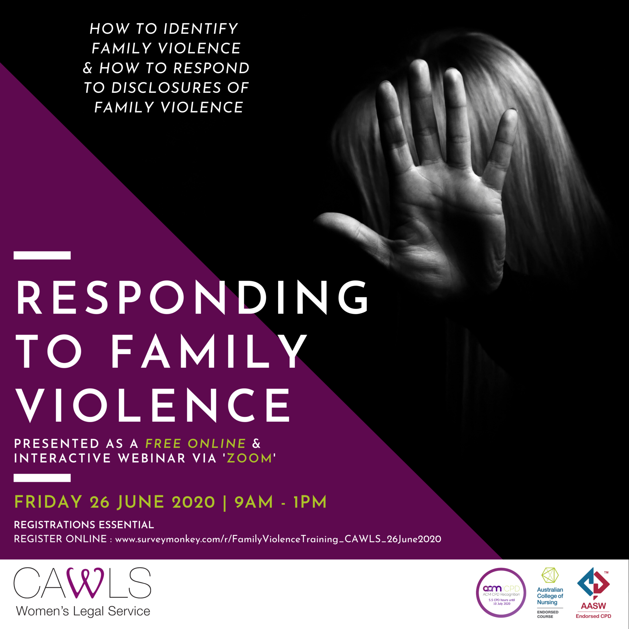 ‘Responding to Family Violence’ FREE Online Training 26 June 2020